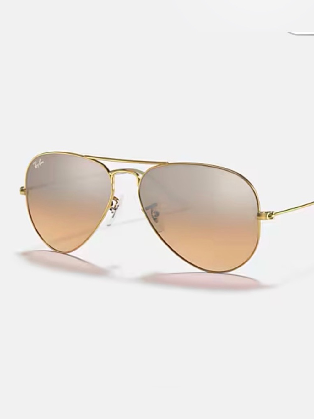 Gold frame  Ray-Ban Aviator Sunglasses with mirror pink/orange Lenses